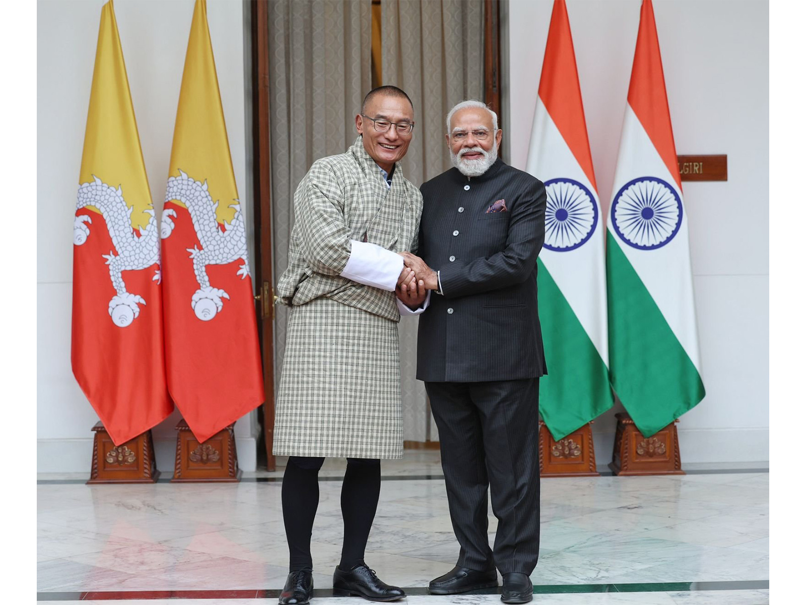 Prime Minister Narendra Modi with Prime Minister Tshering Tobgay of Bhutan (Photo: X@narendramodi)