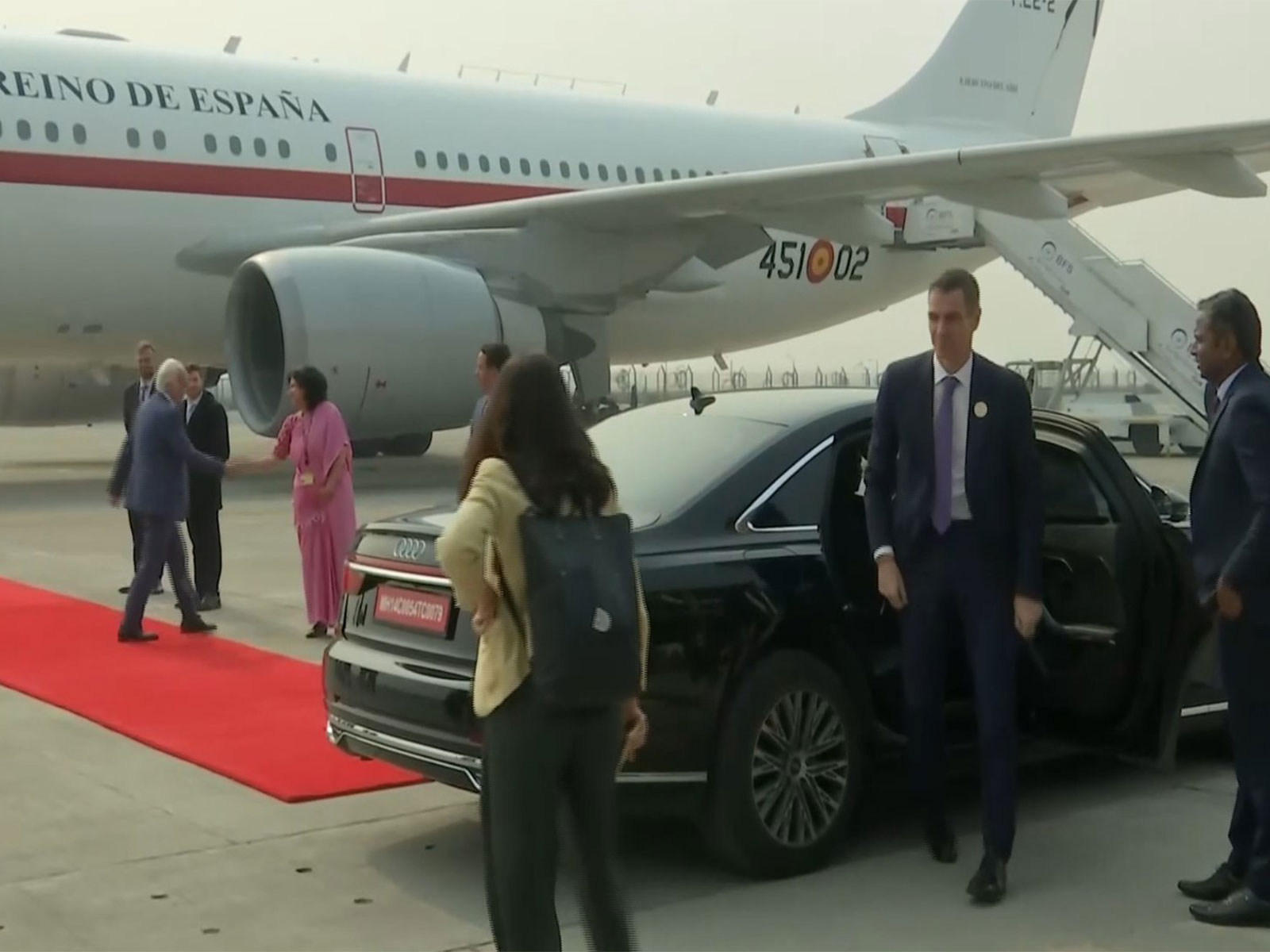 Spain President Pedro Sanchez departs from Delhi Airport (Photo/ANI)