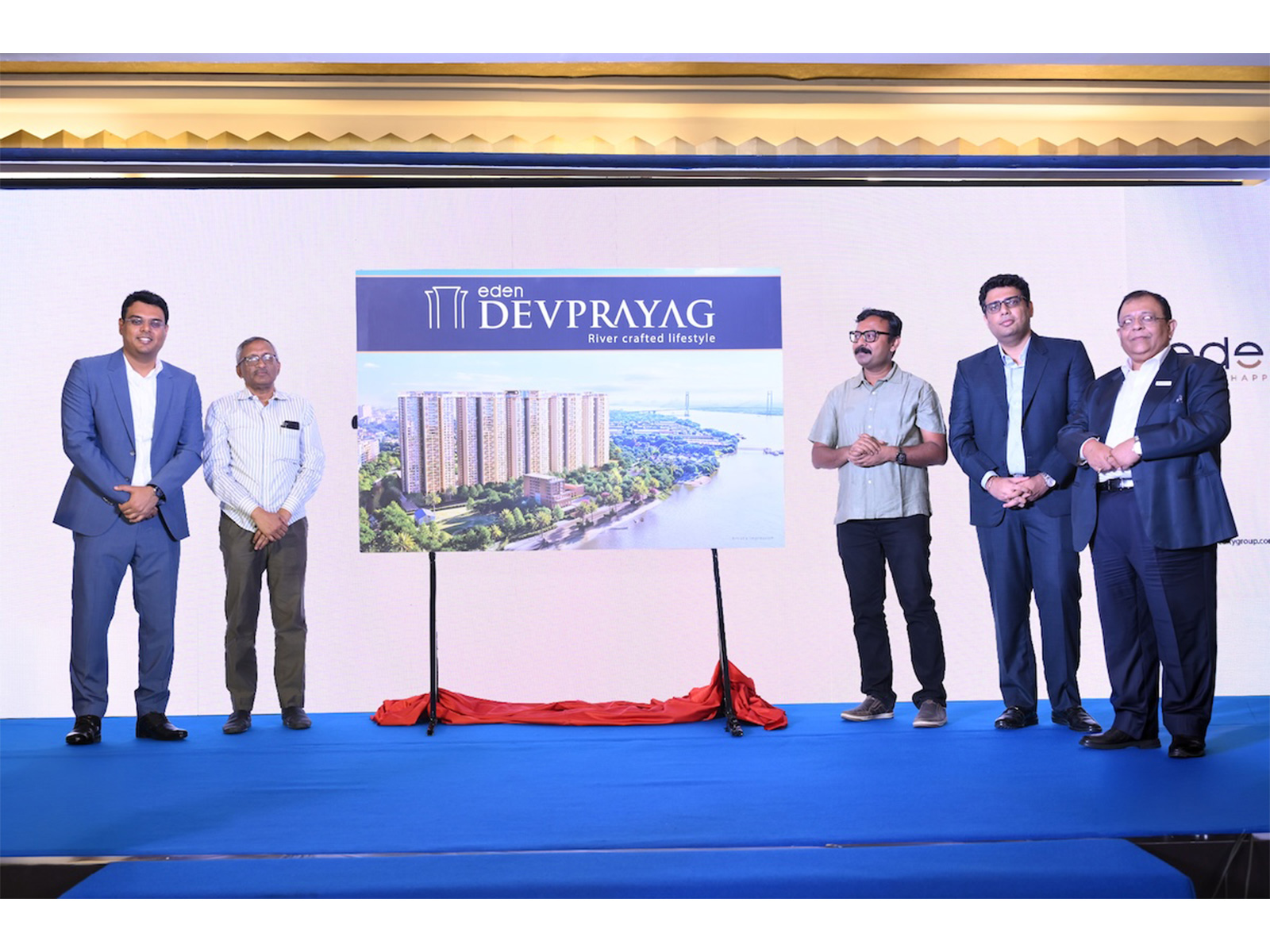 Mr Arya Sumant, MD & Mr Kumar Satyaki, Jt MD, Eden Realty Group along with other dignitaries at the launch of the first river-crafted luxury living project, 'Eden Devprayag' in Kolkata