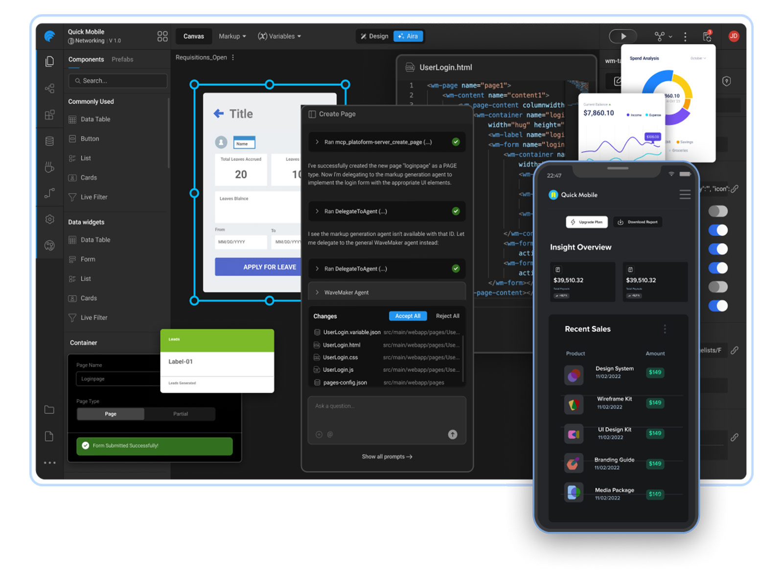 WaveMaker Agentic Platform delivers fast, safe, scalable enterprise app development with business guardrails, consistent execution, and long-term code reliability