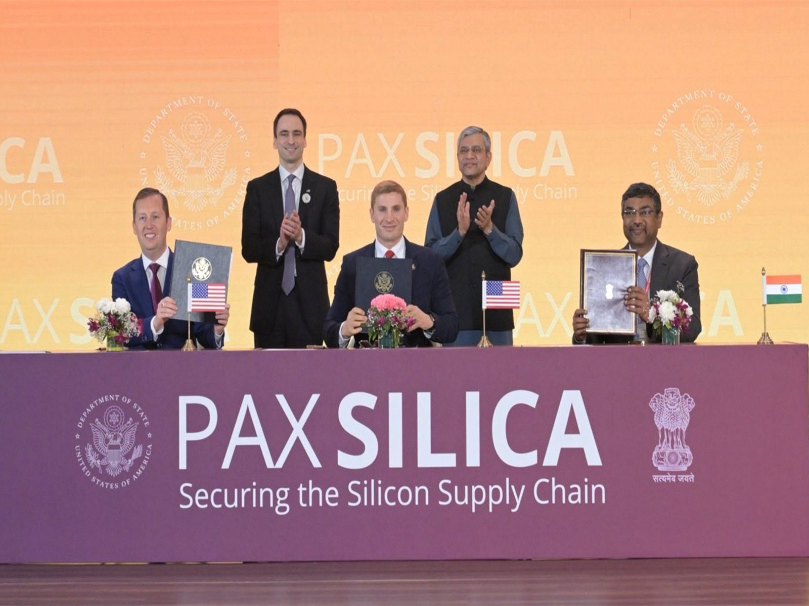 US and India representatives at the signing of the Pax Silica agreement (Photo/Reuters)