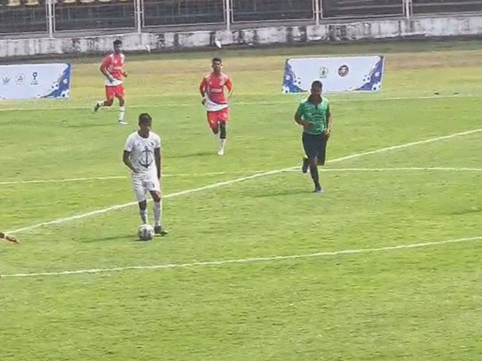 Players in action during the All India Public Sector Football Tournament final (Photo: ANI)