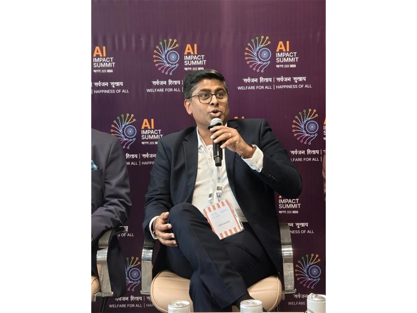 Jay Bavisi speaks at the India AI Impact Summit 2026, calling on India's IT industry to lead the national AI workforce transformation