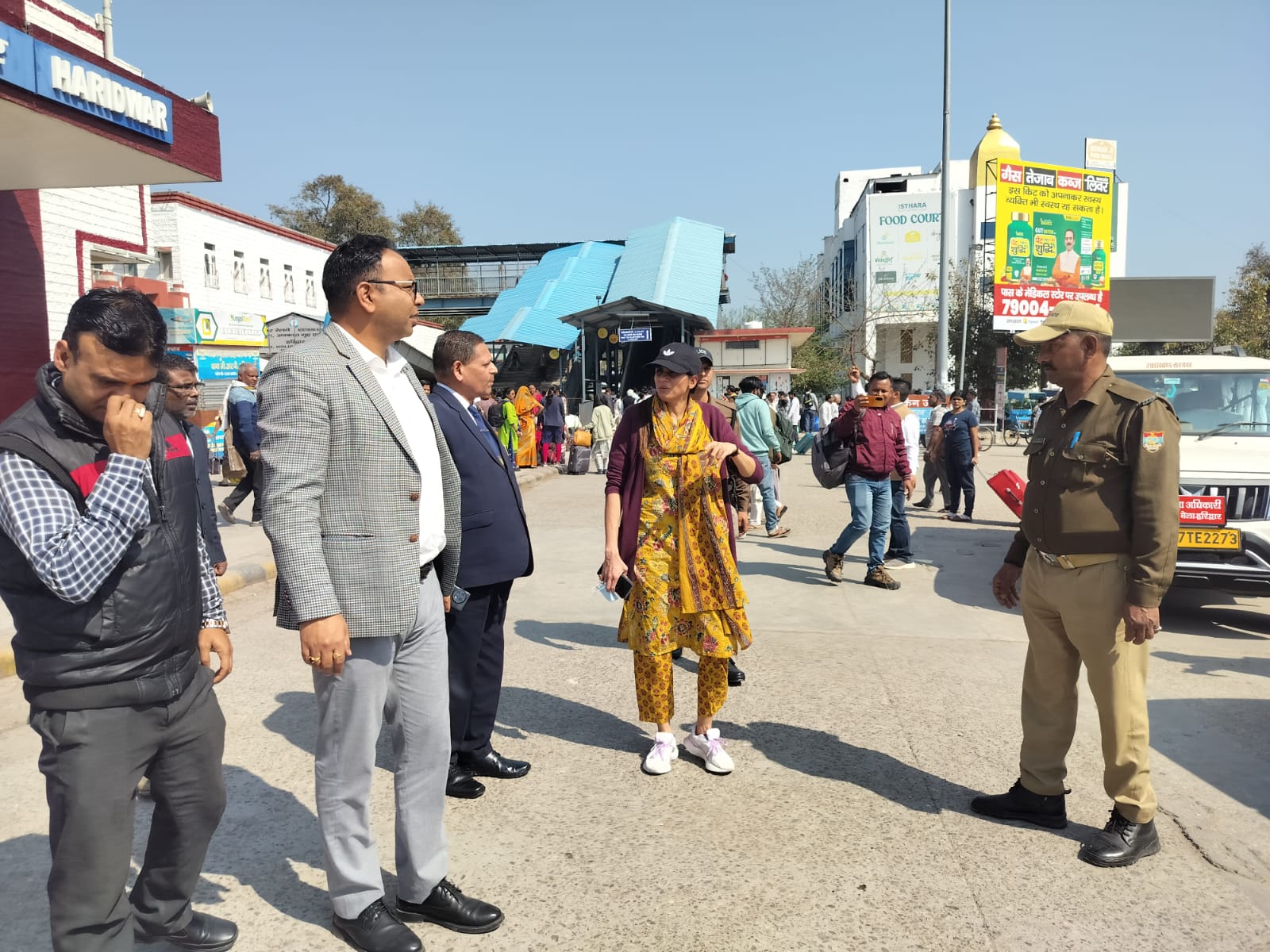 Mela Officer Sonika inspects Haridwar station, reviews rail readiness ahead of Kumbh. (Photo/ANI)