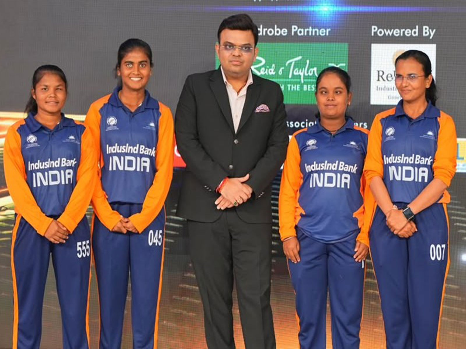 ICC chairman Jay Shah with India's women's blind cricketers. (Photo: Jay Shah)