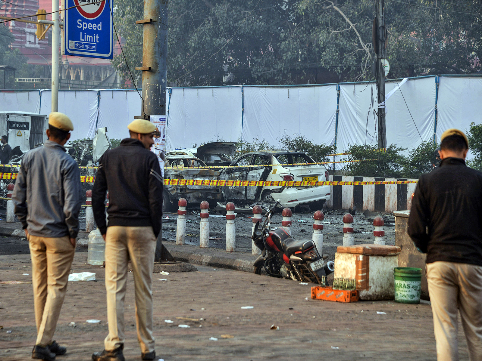 Police personnel at the site of November 2025 Delhi blast (File Photo/ANI)