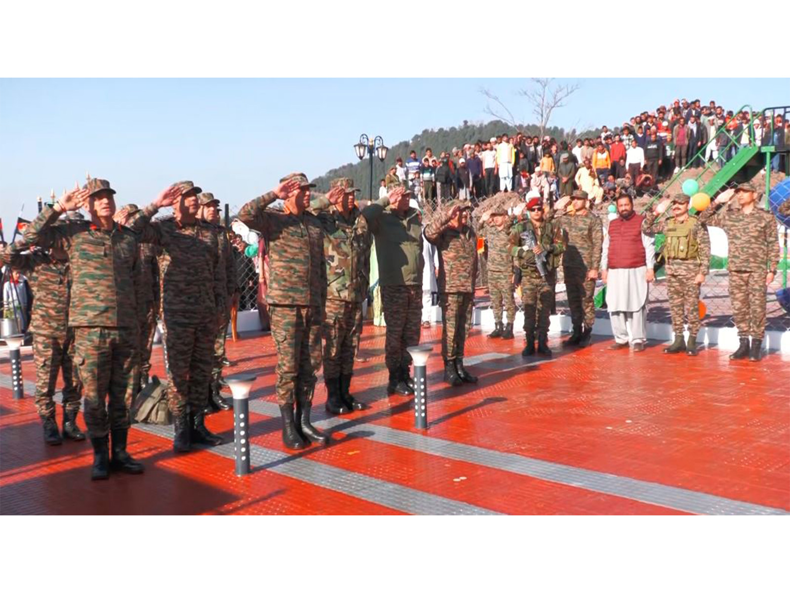 105-Foot-High National Flag Inaugurated At Bandichachian Village Along LOC (Photo/ANI)