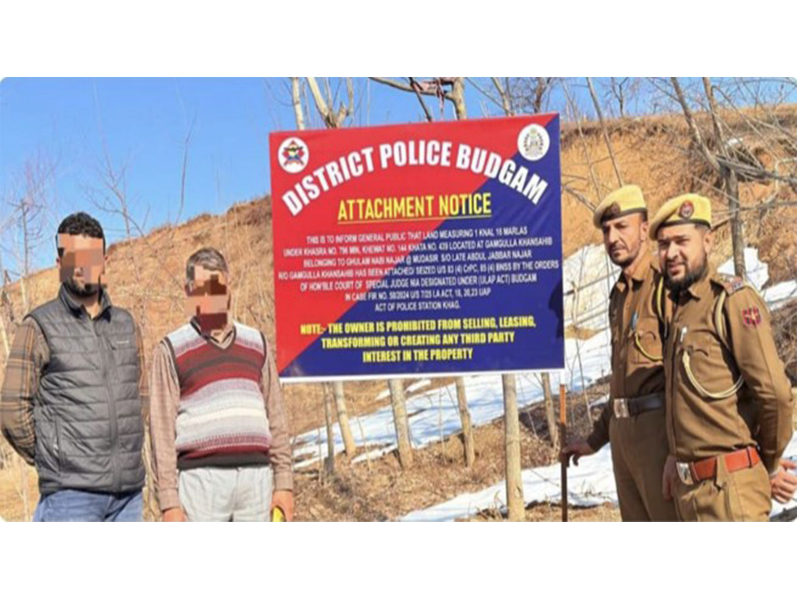 Budgam Police attaches property of JKNOP in major action (Photo/ANI)