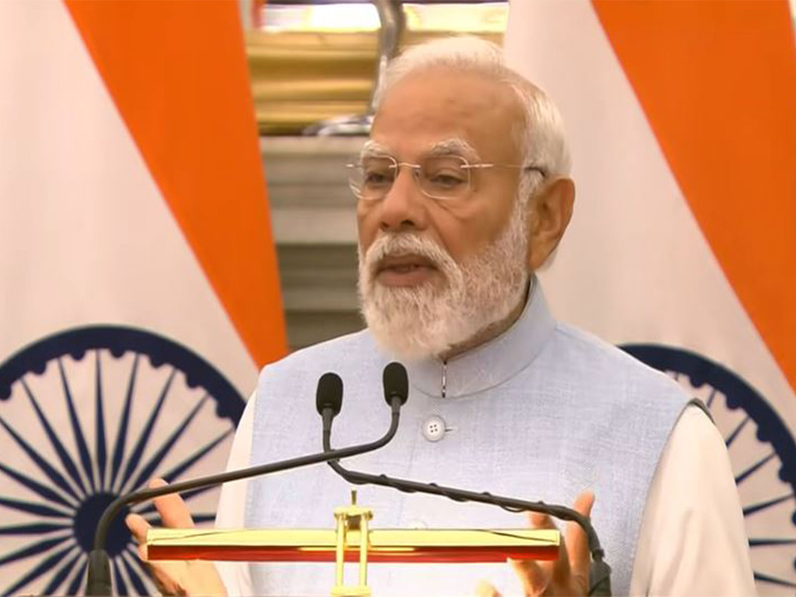  Prime Minister Narendra Narendra Modi  PM Modi during joint presser (Photo/ Youtube @NarendraModi)