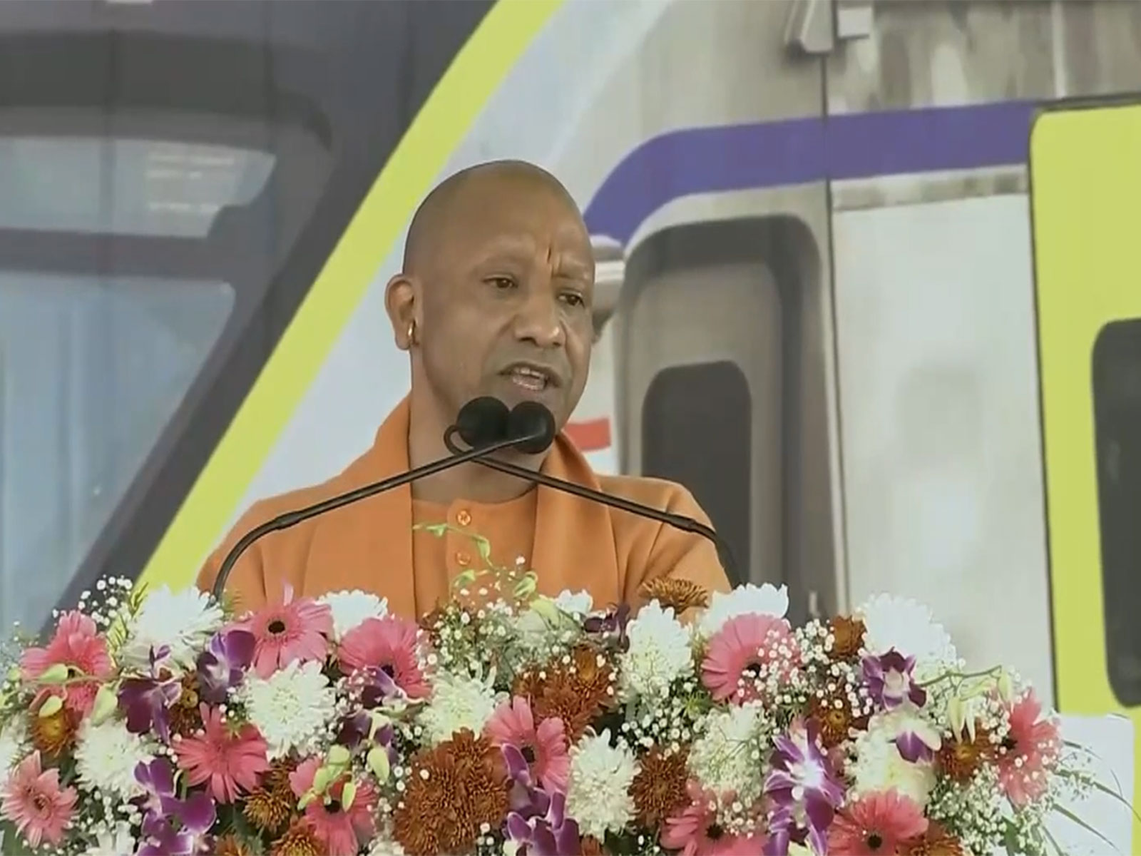Uttar Pradesh CM Yogi Adityanath in Meerut. (Photo/ANI)