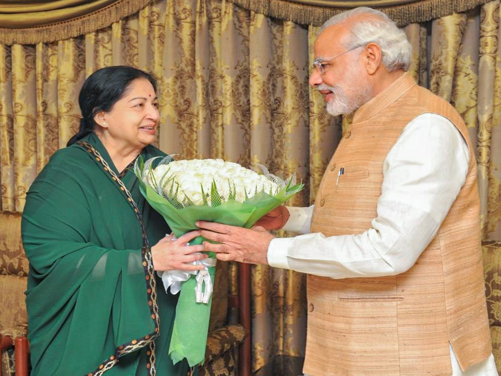 Prime Minister Narendra Modi with former Tamil Nadu Chief Minister J Jayalalithaa (Photo/ANI)