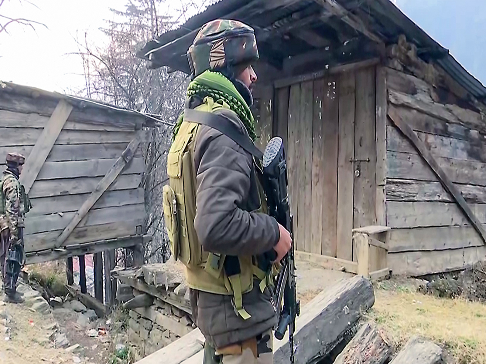 Security forces conduct search operation in the Kishtwar area (Photo/ANI)