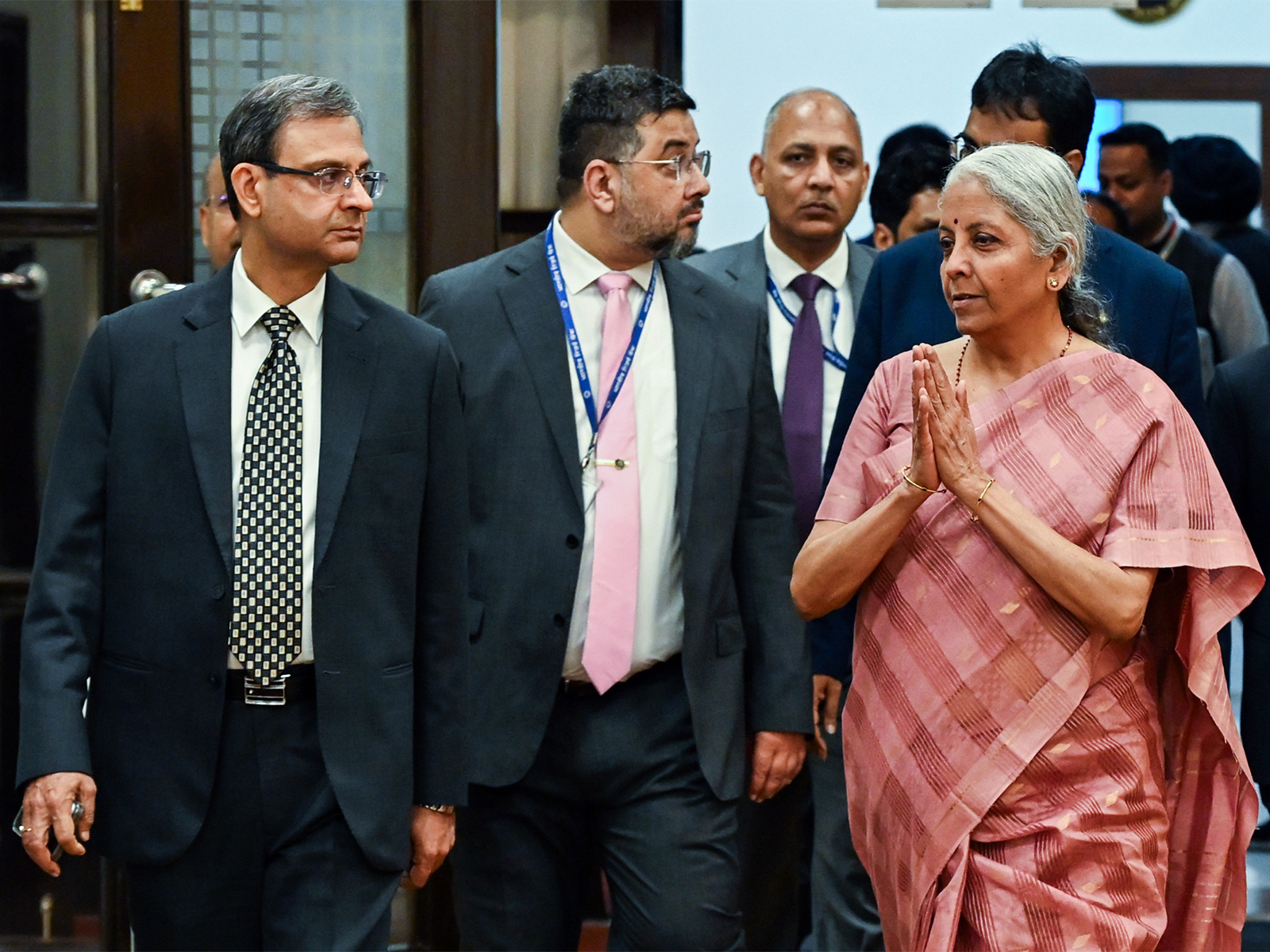 Union Finance Minister held the customary post-Budget meeting with the Central Board of Directors of the RBI. (Photo: ANI) 