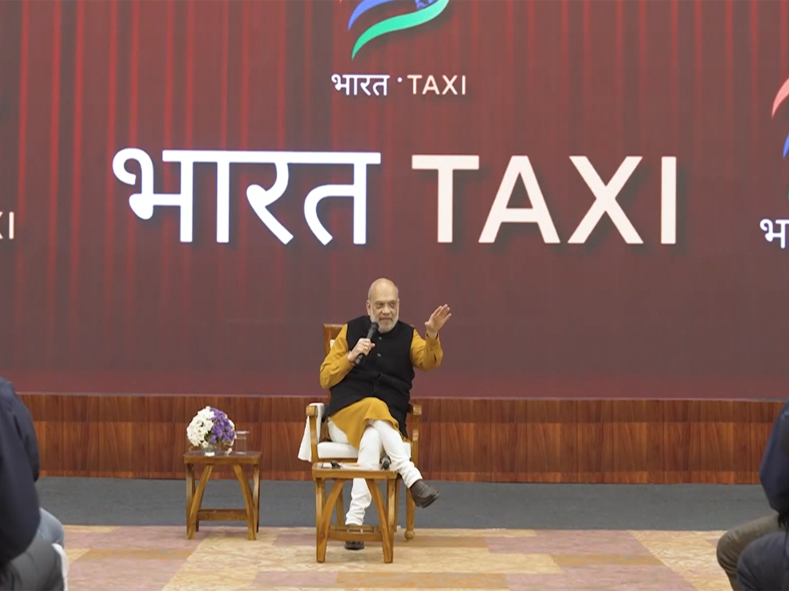 Union Home and Cooperation Minister Amit Shah interaction with Bharat Taxi drivers (photo/ANI)