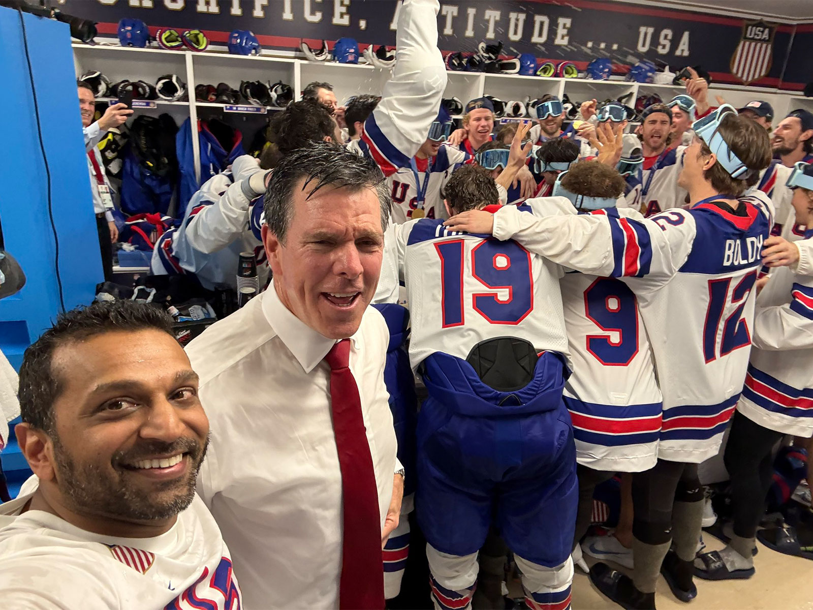 FBI Director Kash Patel celebrating in the locker room (Photo/@Kash_Patel)