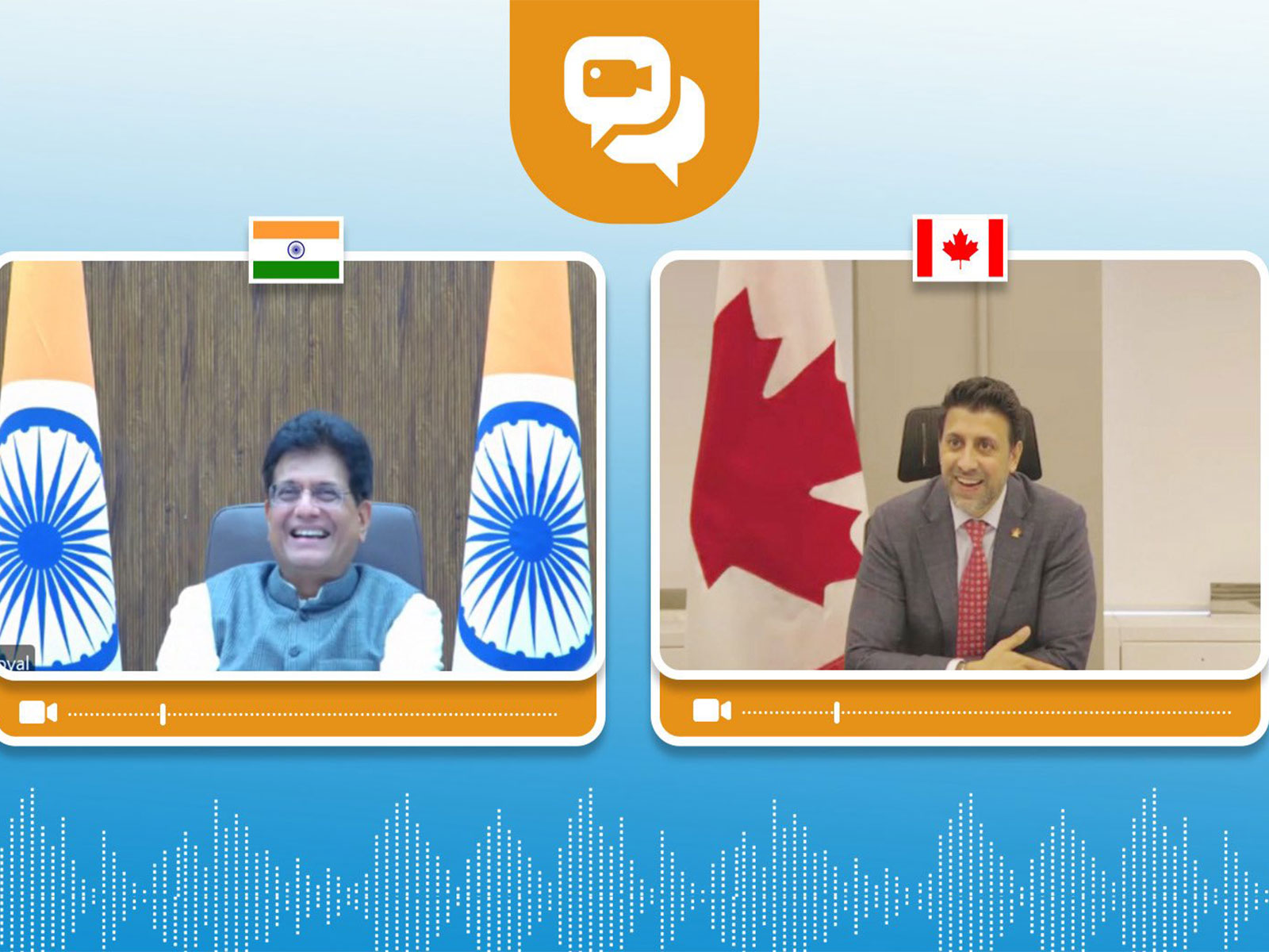 Piyush Goyal virtually interacts with Canada Minister Maninder Sidhu (Photo/X@PiyushGoyal)