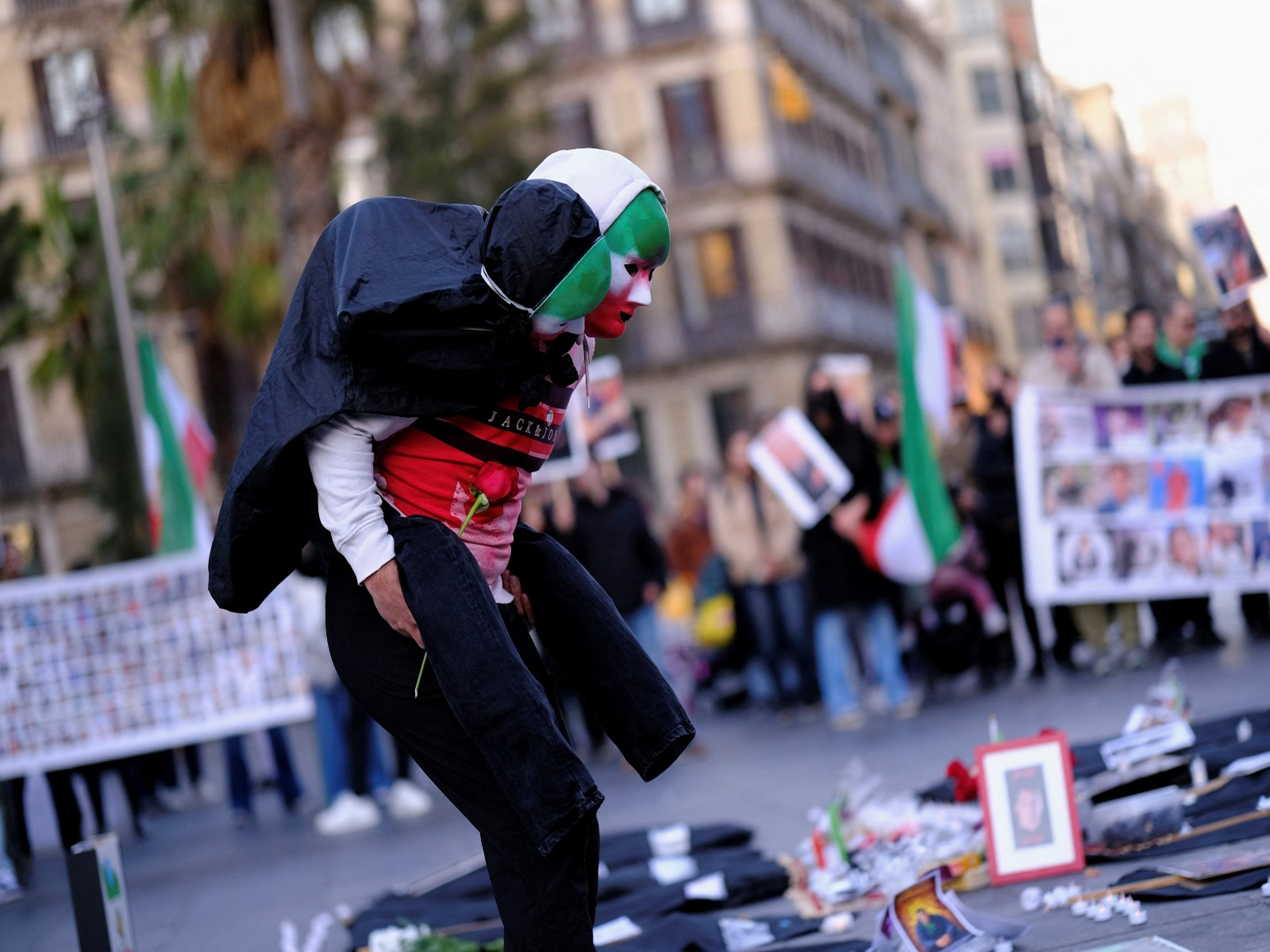 An Iranian resident performs during a protest. (Photo/Reuters)
