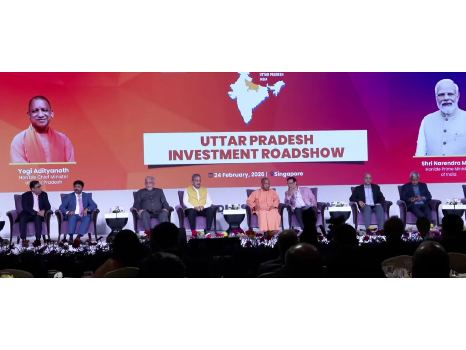 UP Chief Minister Yogi Adityanath at investment roadshow in Singapore (File Photo/ANI)
