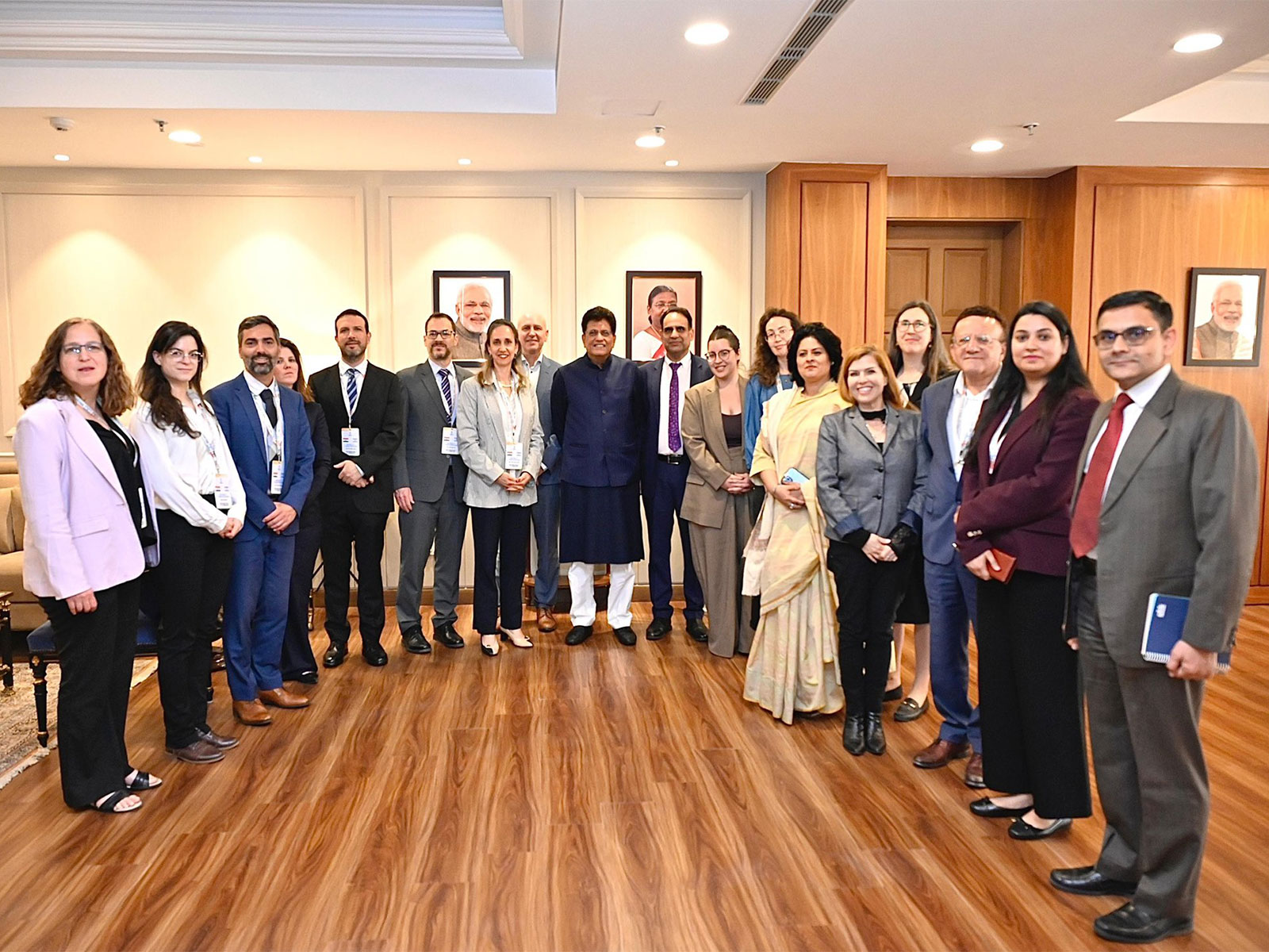Union Minister Piyush Goyal with the Israeli delegation. (Photo: X/PiyushGoyal)
