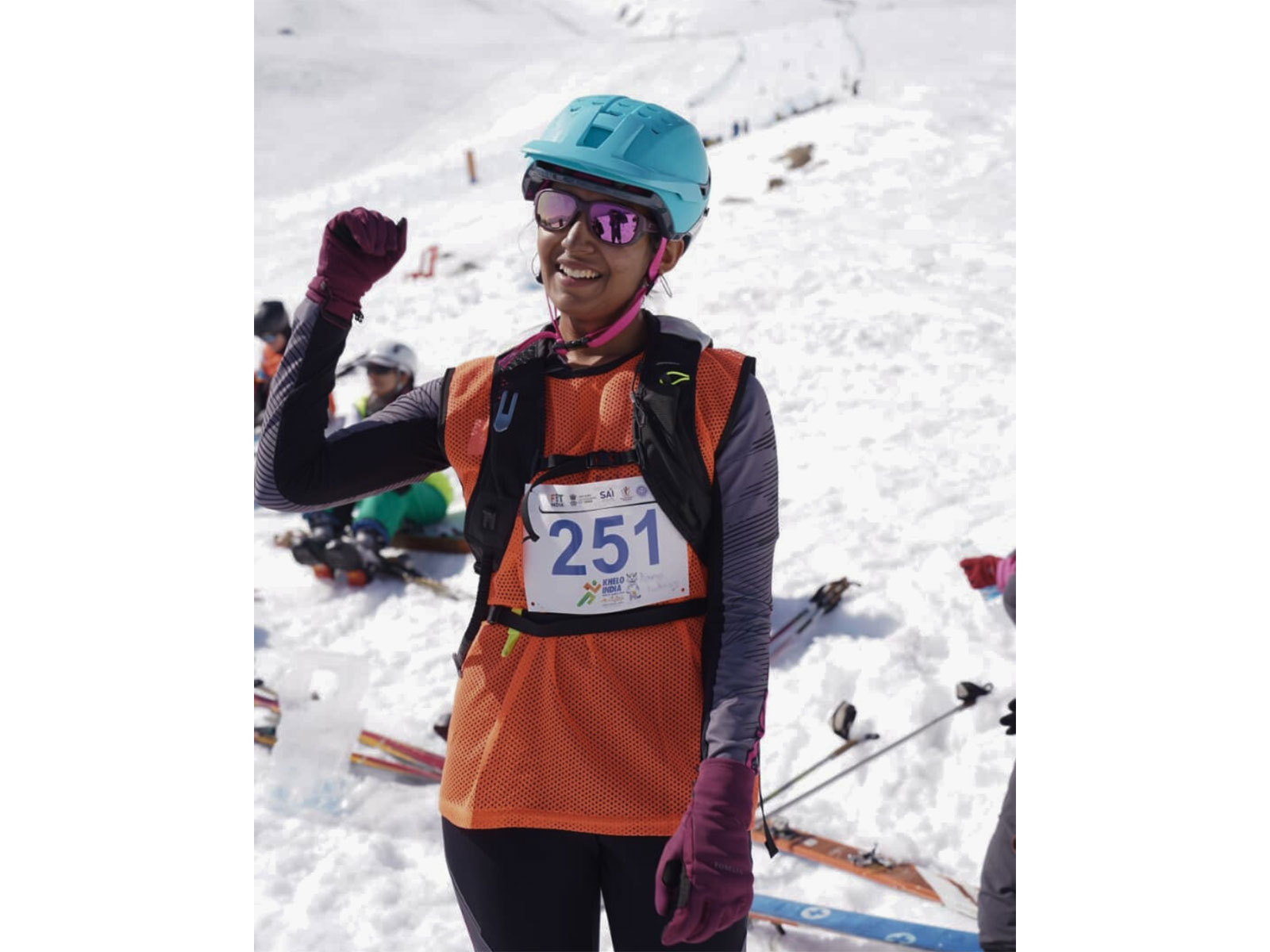 Kamiyaa Karthikeyan of Maharashtra won gold in ski mountaineering among women. (Photo: SAI Media)
