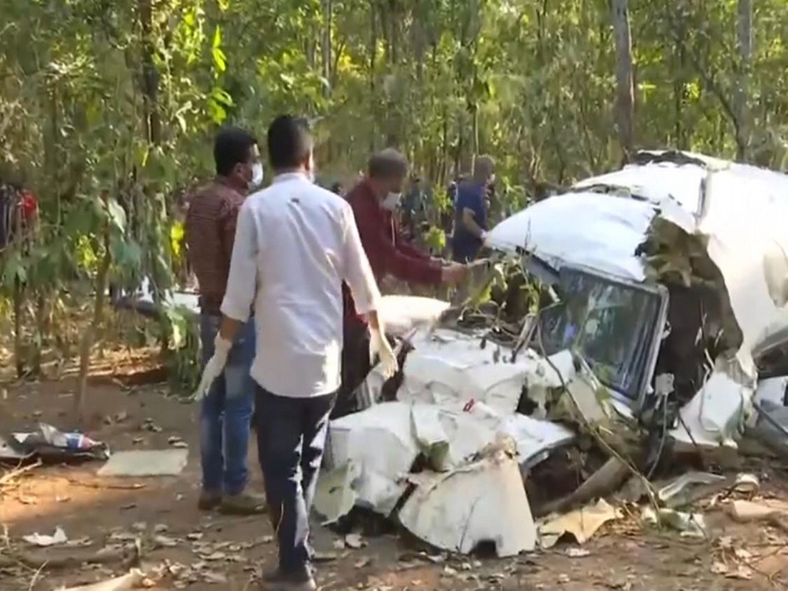 Crash site of the air ambulance incident in Chatra, Jharkhand (File Photo/ANI)