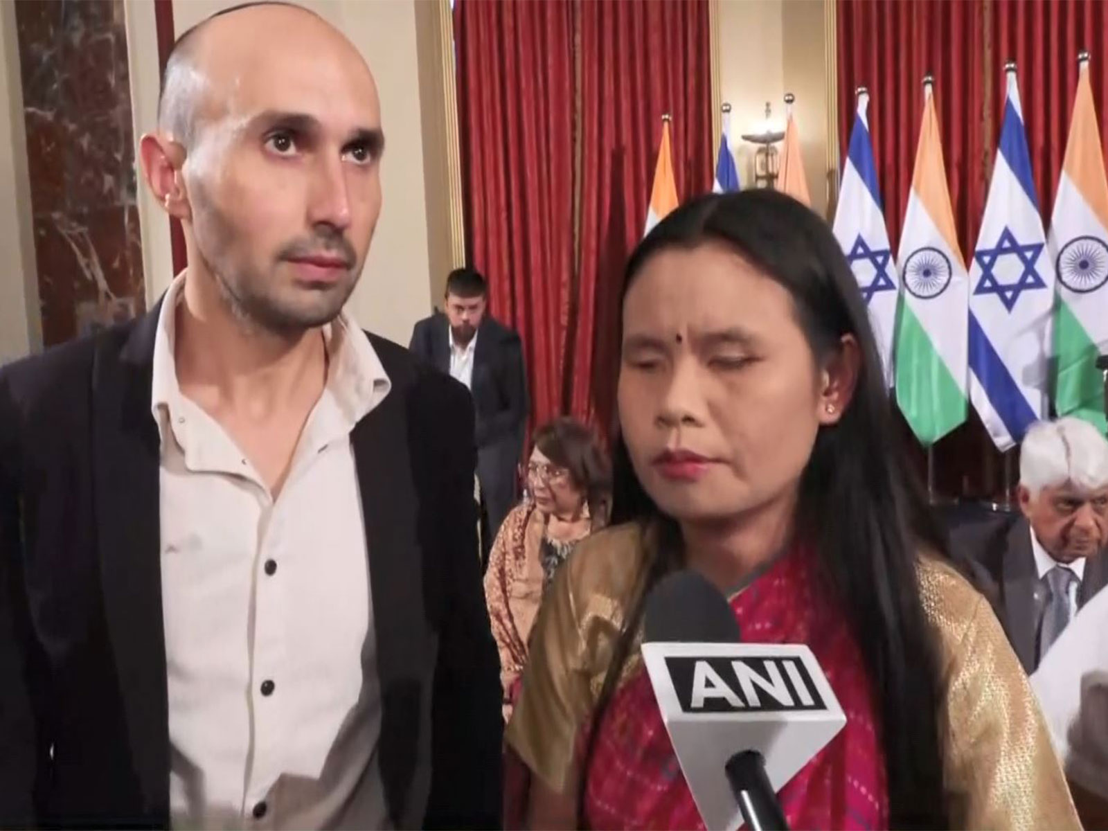 In a poignant moment of cultural unity, blind Indian-origin singer Dina Semte, who migrated from Manipur to Israel, prepares to perform for PM Modi alongside the Shalva band. (Photo/ANI)