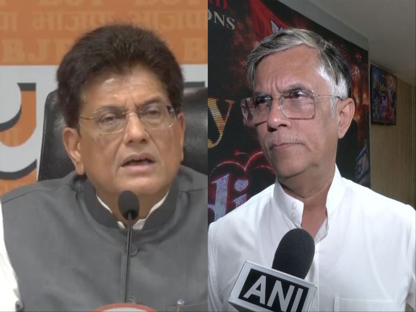 Union Minister Piyush Goyal and Congress leader Pawan Khera (Photo/ANI)