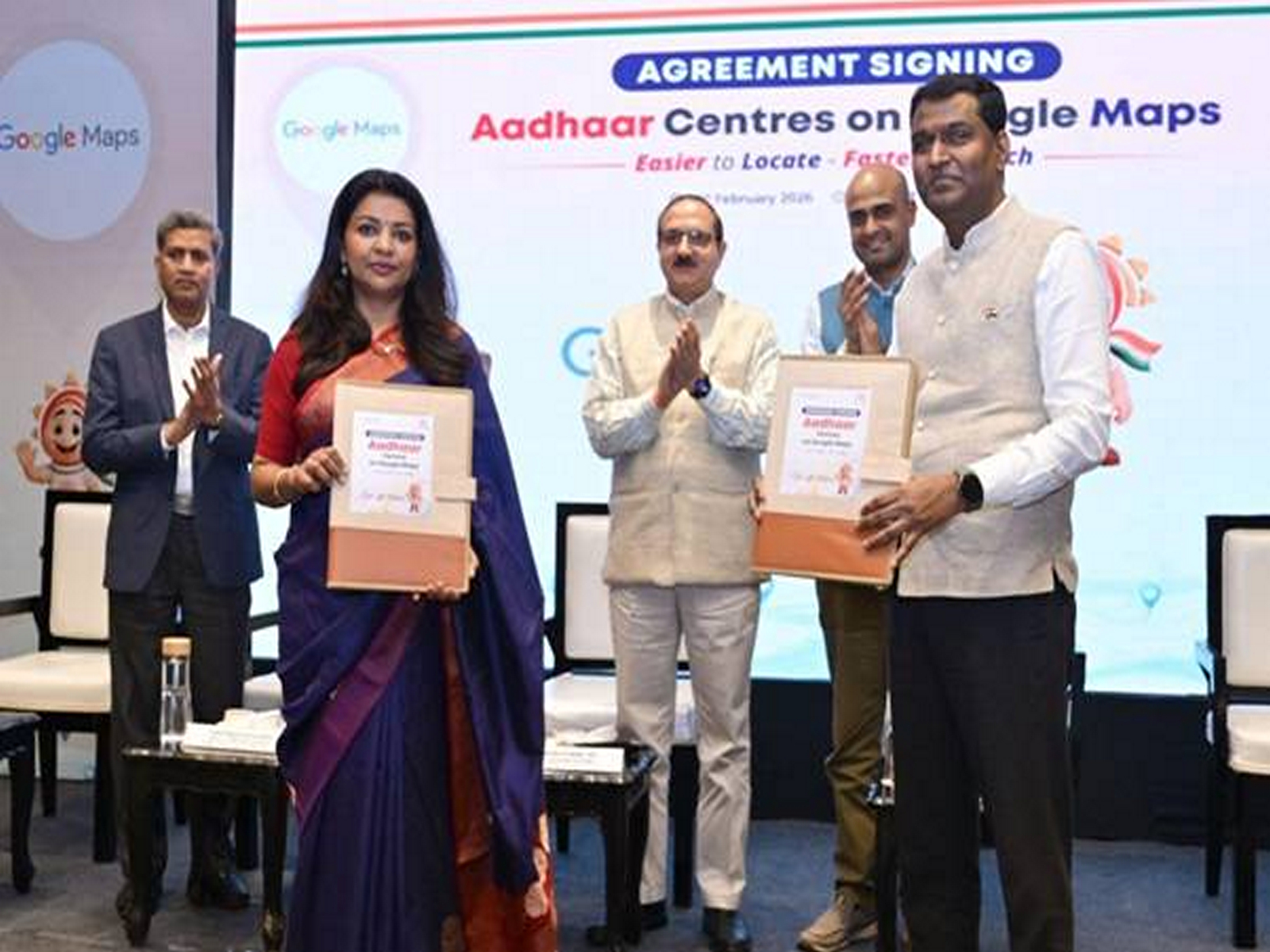 UIDAI and Google joined hands to enable the display of authourised Aadhaar centres on Google Maps. (Photo: PIB) 