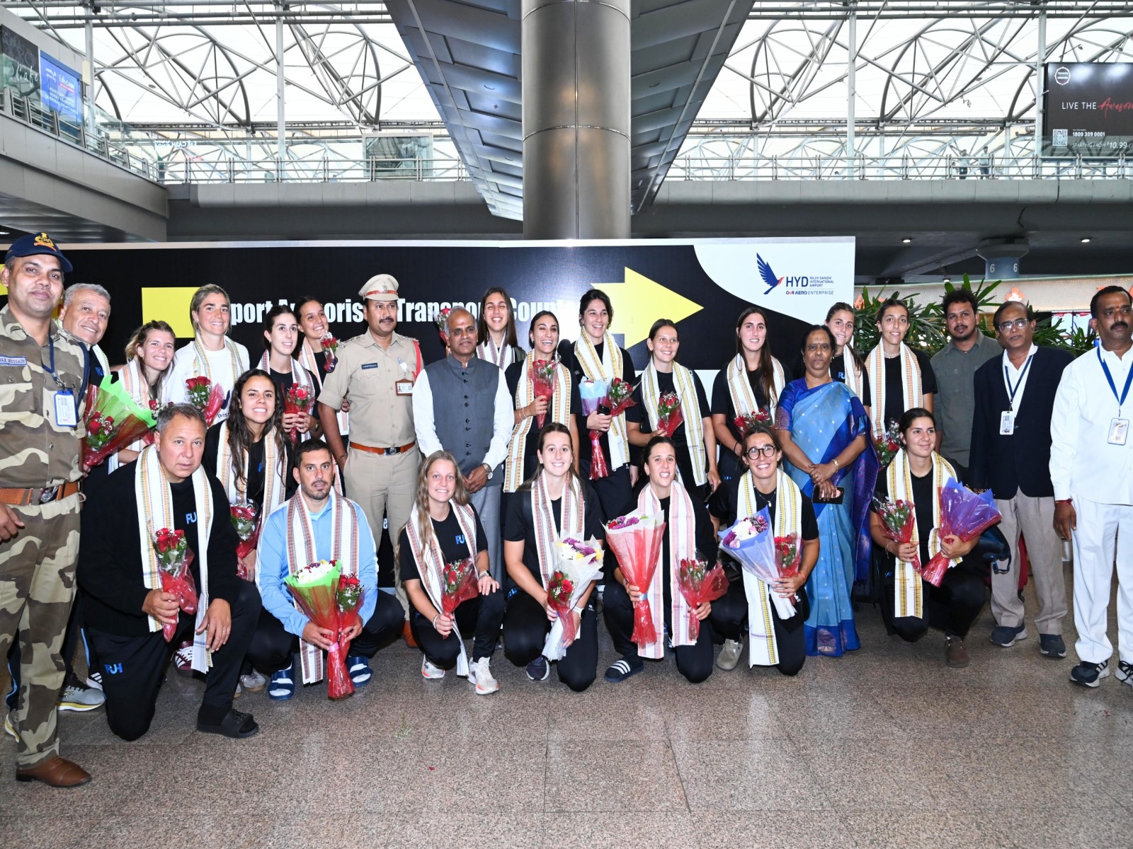 Uruguay women's hockey team arrives in Hyderabad (Photo: Hockey India)