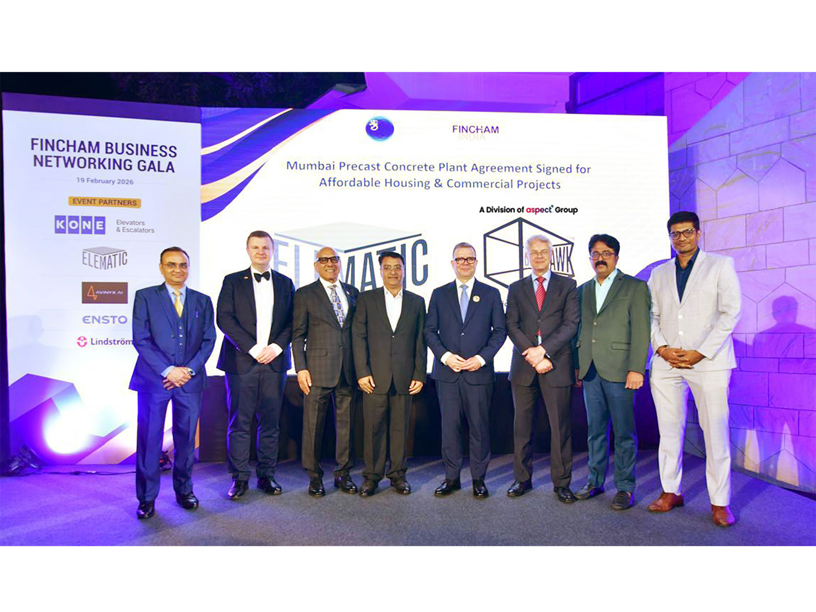 From left: Laxman Prasad, Teppo Voutilainen, Chandru Dutta, Pritpal Singh, PM of Finland Sh. Petteri Orpo, Ambassador Kimmo Lahdevirta of Finland, Sukumar Shetty, Deepanshu Mittal
