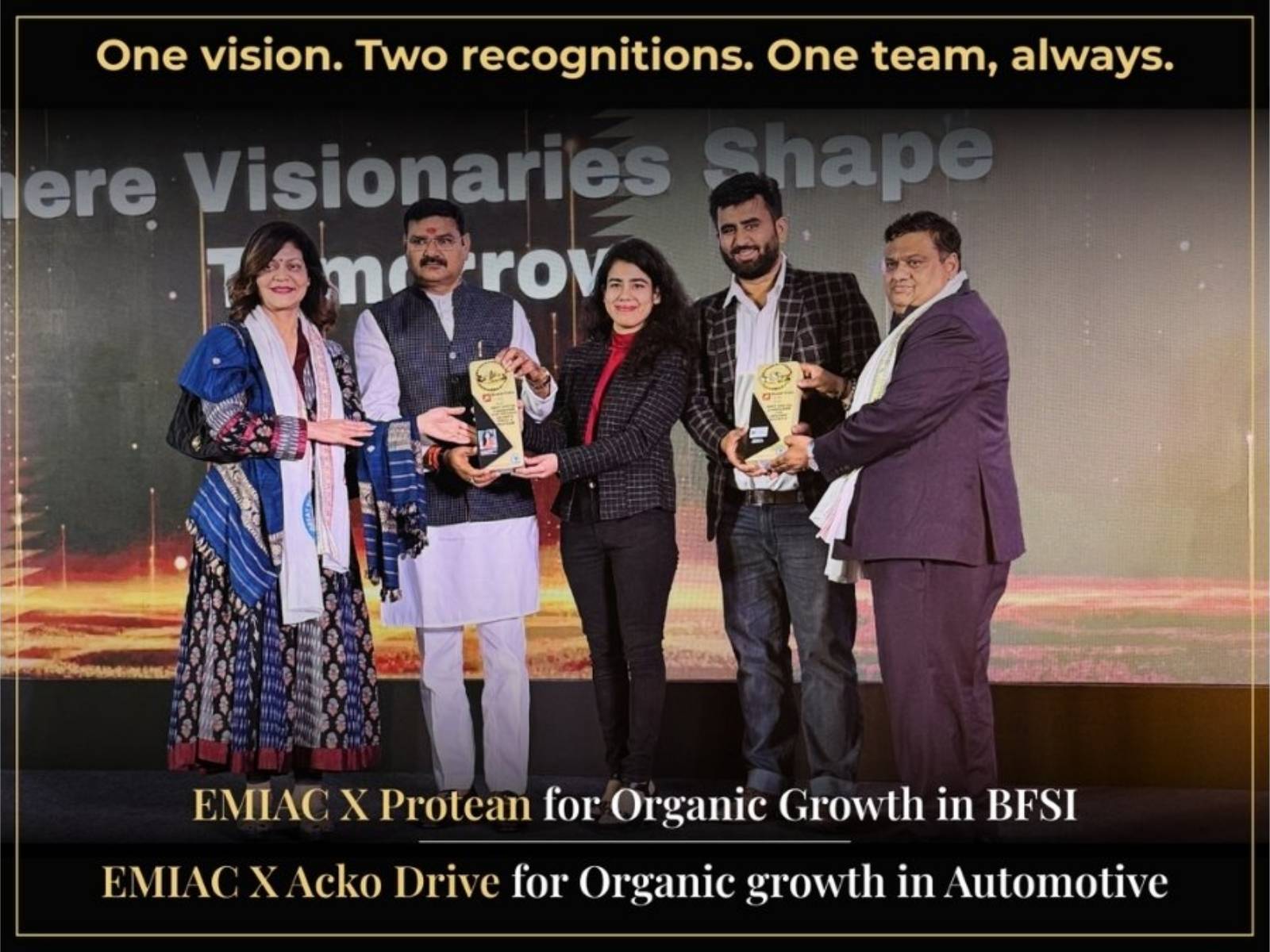 EMIAC Technologies Wins Two Honours for their Work in Organic Growth with Protean and ACKO Drive at Bharat Shining Conclave 2026