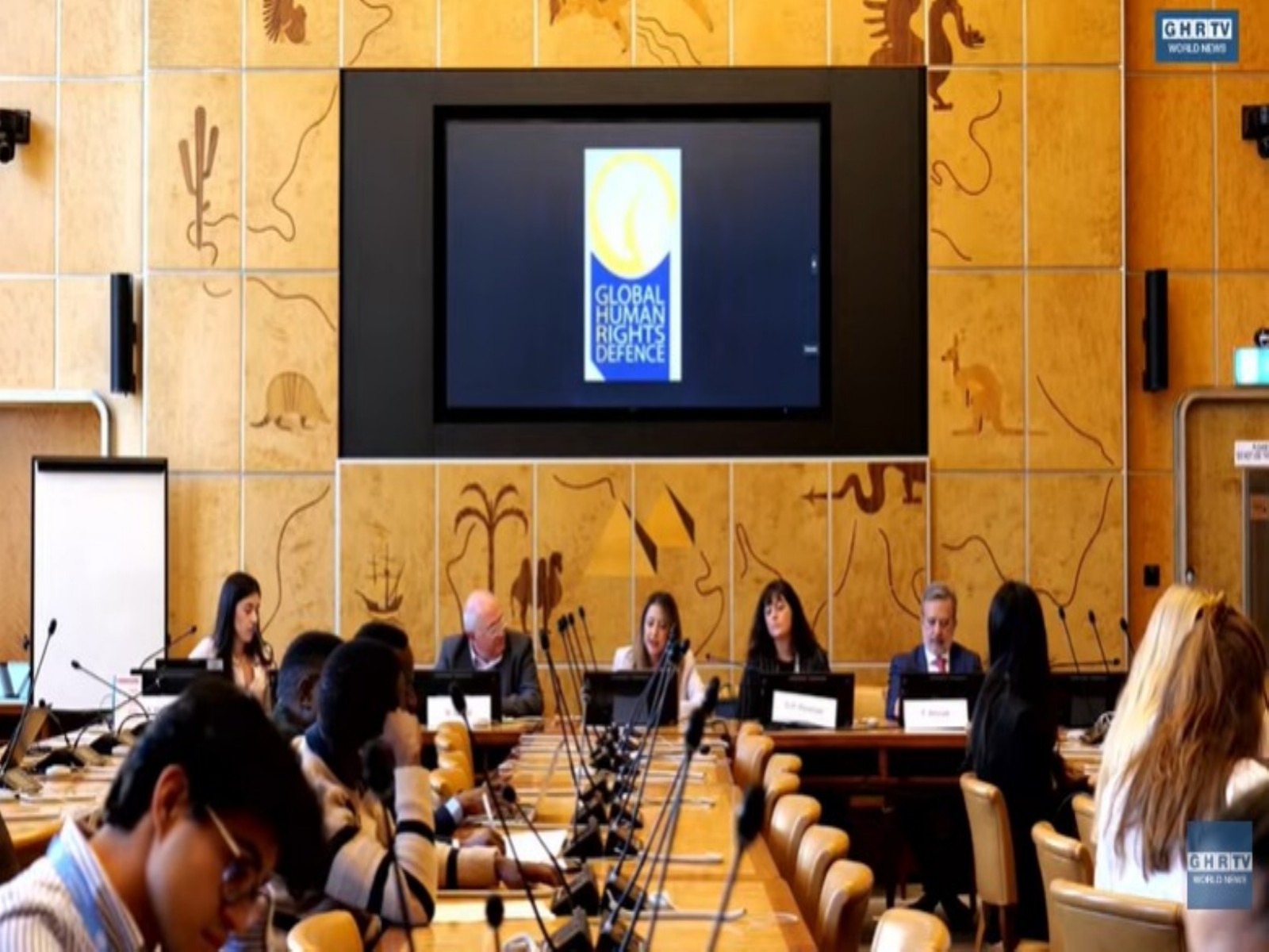 Simin Fahandej, Representative of the Baha'i International Community's United Nations Office in Geneva, speaks during the 61st UNHRC session side event on blasphemy laws. (Image Source: Photo/YouTube)