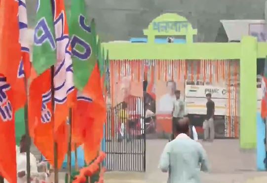 Preparations ahead of 'Jan Ashirwad Yatra' (Photo/ANI)