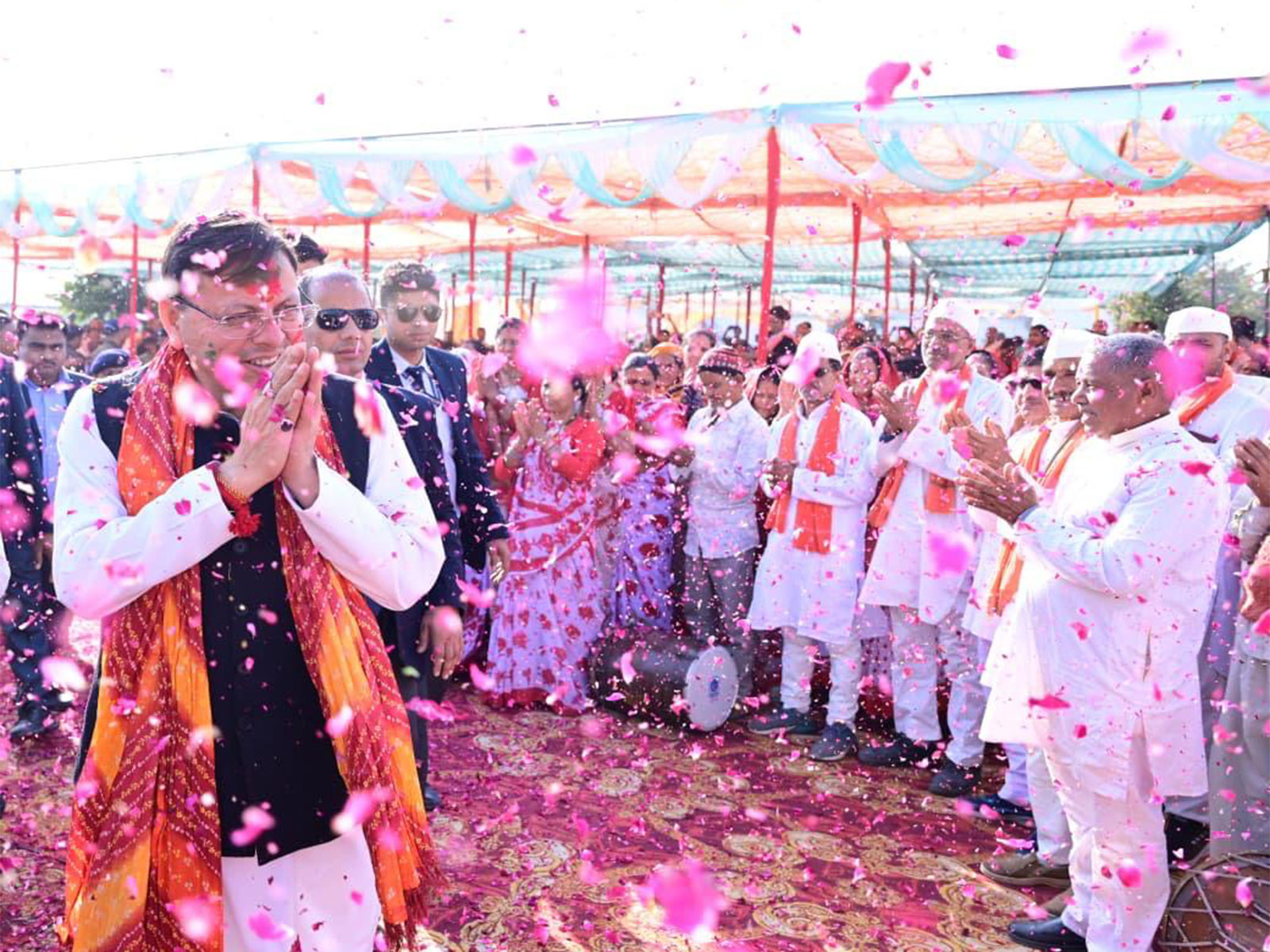 CM Pushkar Singh Dhami at Holi Milan ceremony (Photo/ANI)