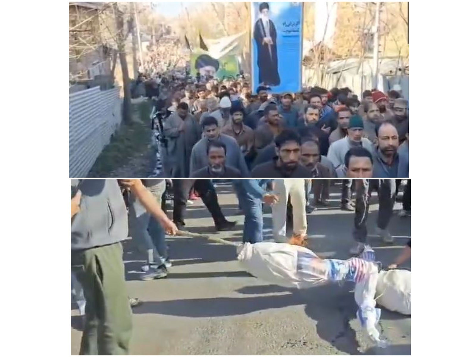 Visuals of protest in Bandipora and Ramban (Photo/ANI)
