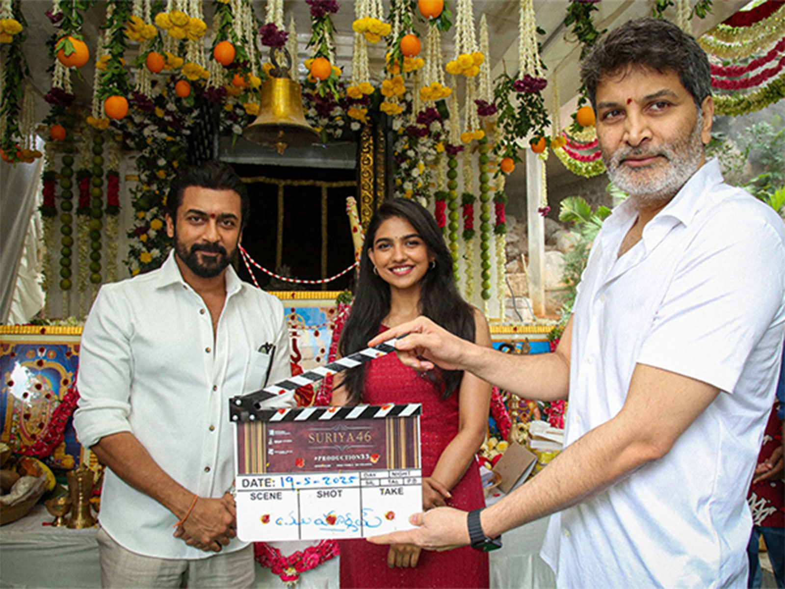 Suriya 46 during Pooja ceremony of 'Suriya 46' (Photo/X/@SitharaEnts)