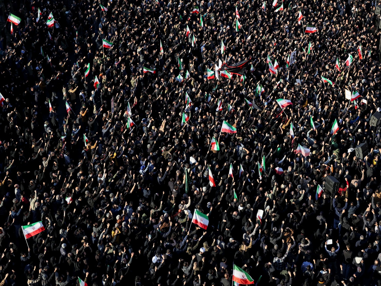 People gather to mourn Iran's Supreme Leader Ayatollah Ali Khamenei, killed in Israeli and U.S. strikes in Tehran on Saturday (Photo/Reuters)