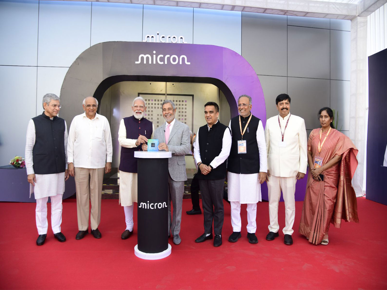PM Modi inaugurates Micron Semiconductor facility in Sanand  (Photo/GujaratCMO) 