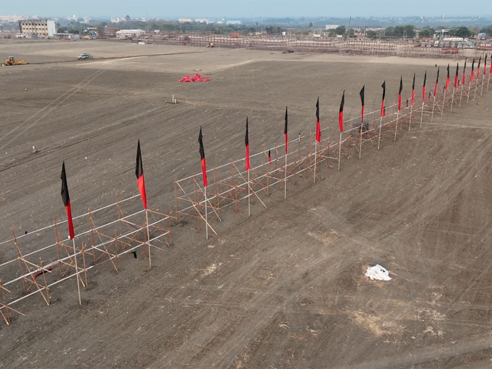 Preparations underway at Siruganur for DMK's massive Tiruchirappalli State Conference on March 9 (Photo/ANI) 