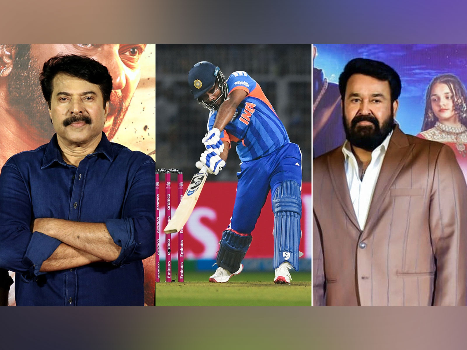 Mammootty, Mohanlal congratulate Sanju Samson (Photo/ANI)