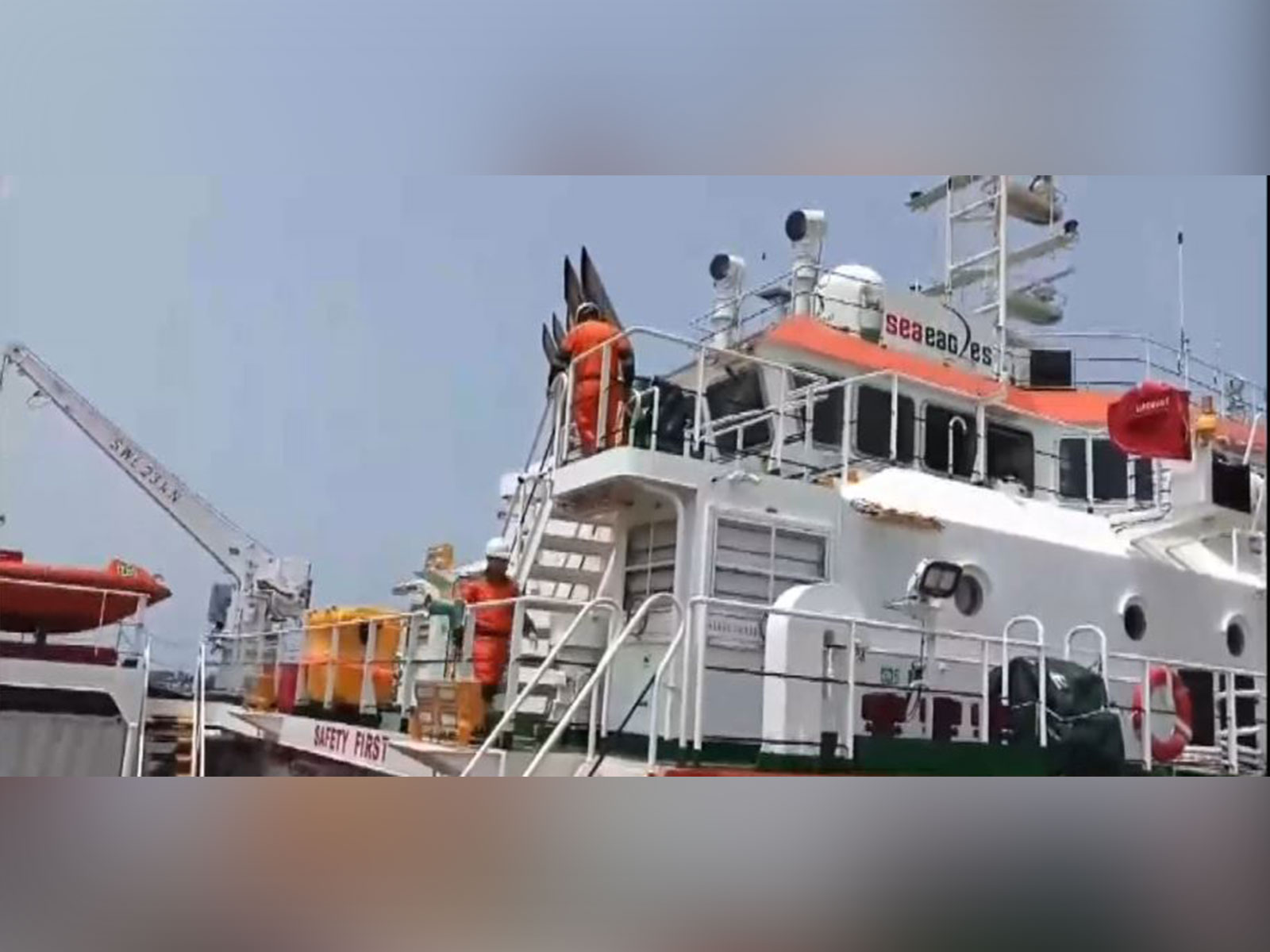 Offshore supply vessel Zaki Vision, which sought assistance to anchor safely at Kollam in Kerala (Photo/ANI)