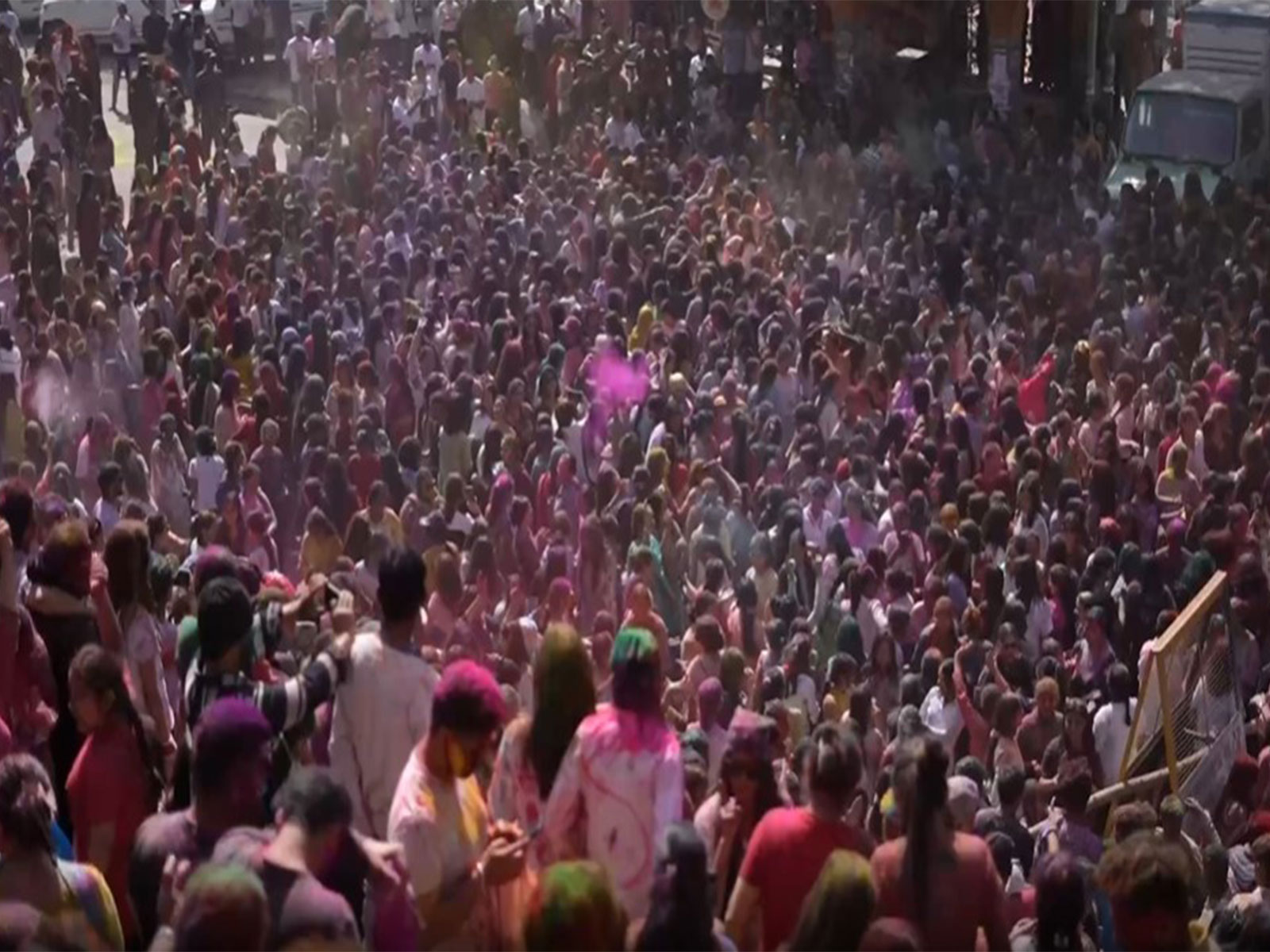 People celebrating Holi (Photo/ANI)