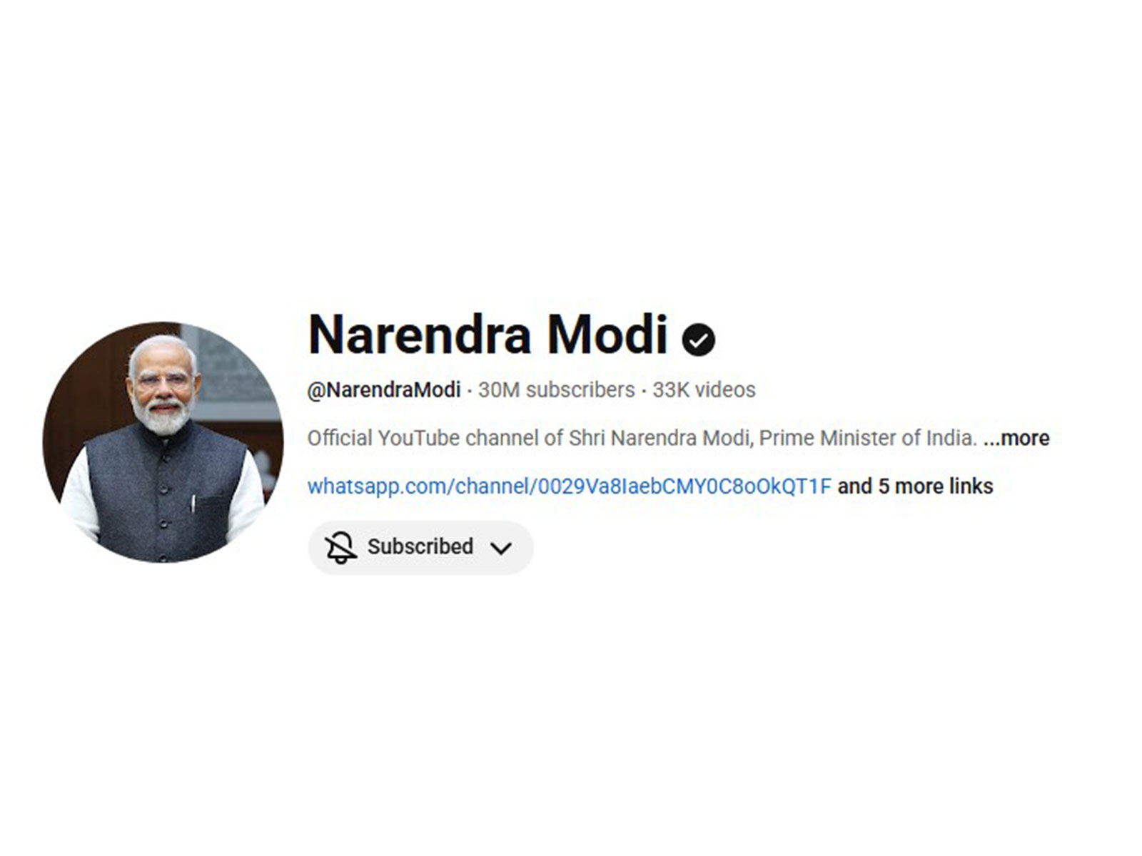 A screengrab of PM Modi's YouTube channel (Photo: YouTube/PMModi) 