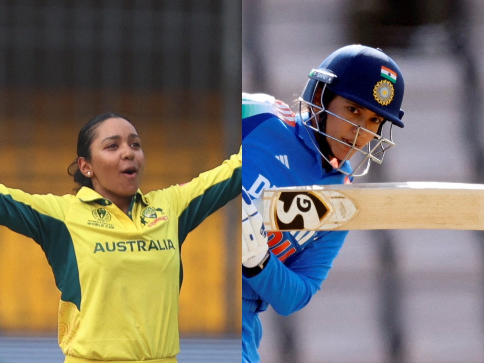 Alana King (L) and Smriti Mandhana (R). (Photo Reuters)