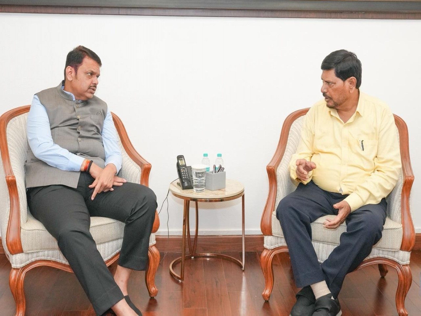Maharashtra CM Devendra Fadnavis meets RPI-A President Ramdas Athawale (Photo/ RPI(A))