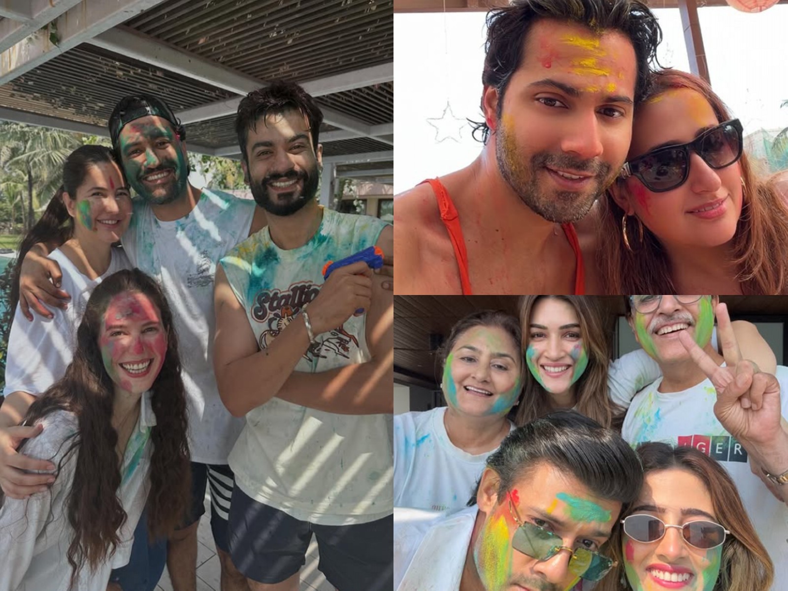 Celebs celebrating Holi (Photo/instagram/kritisanon,varundvn, katrinakaif)