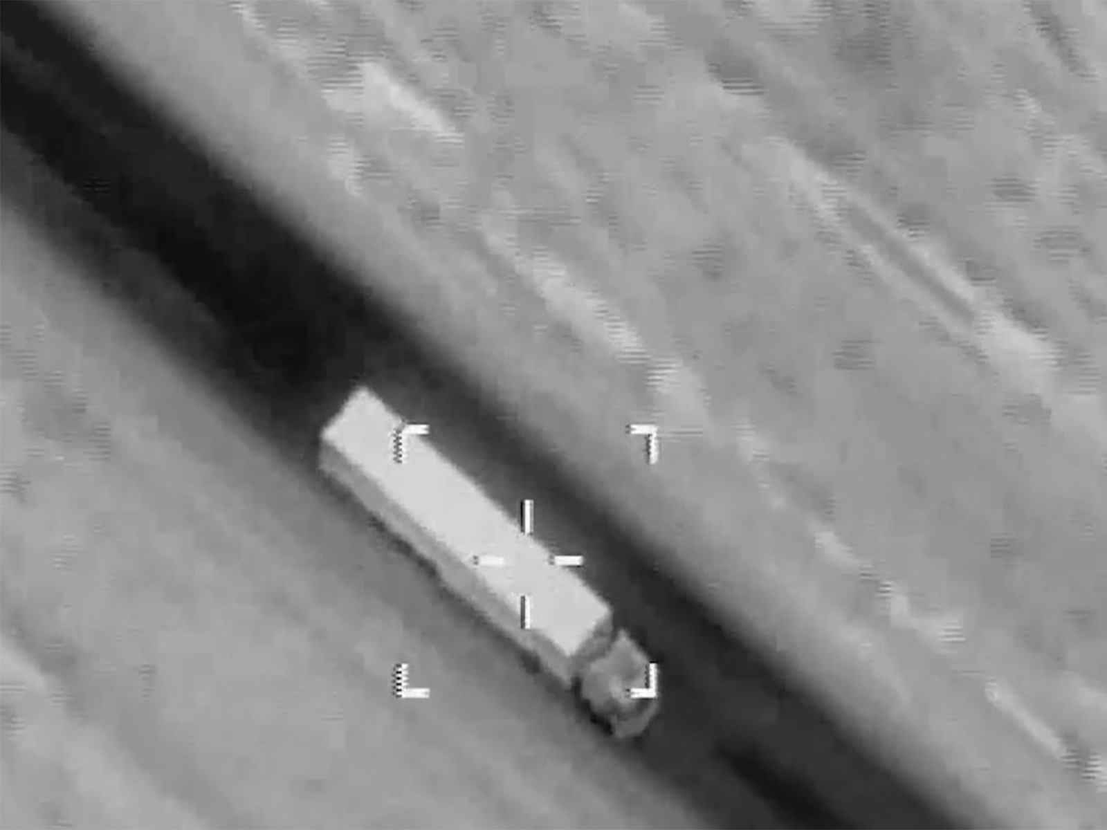 Drone Image of an Iranian asset prior to being bombed (Photo/@IAFsite)