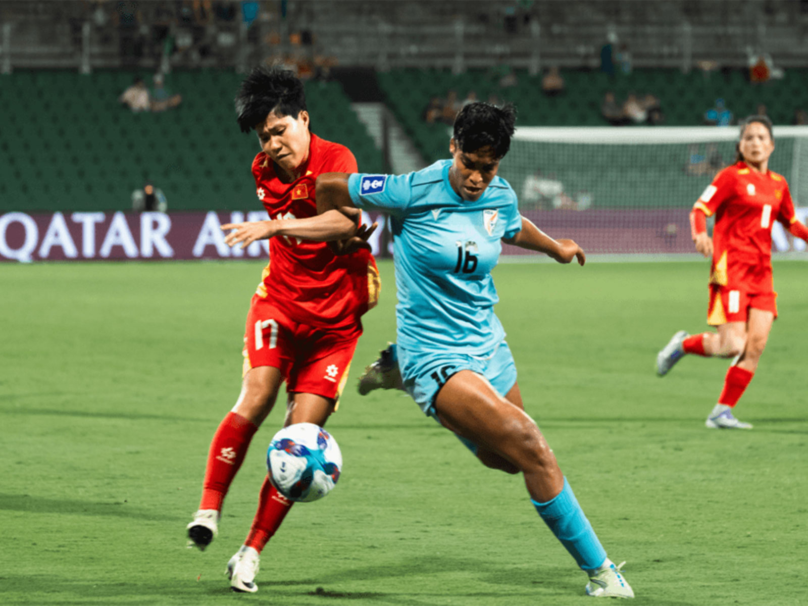 India and Vietnam players in action (Photo: AIFF)