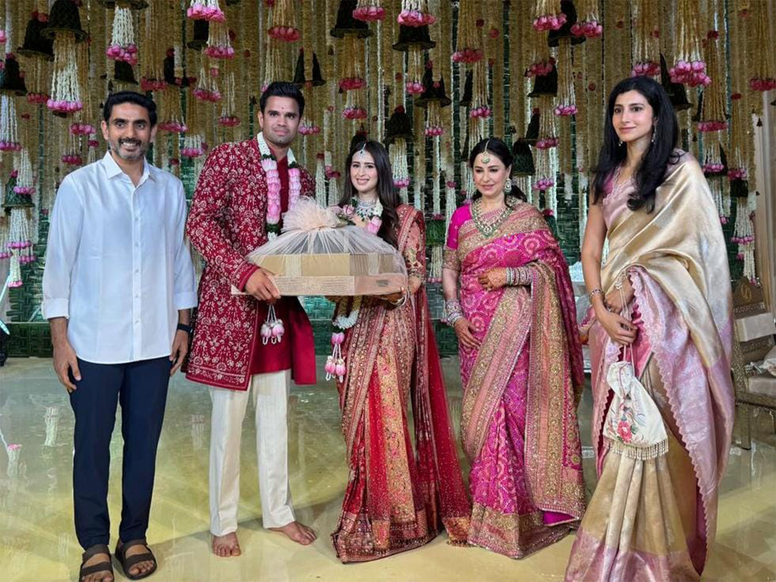 Nara Lokesh, his wife attends Arjun Tendulkar's wedding ceremony (Photo: Nara Lokesh's team)