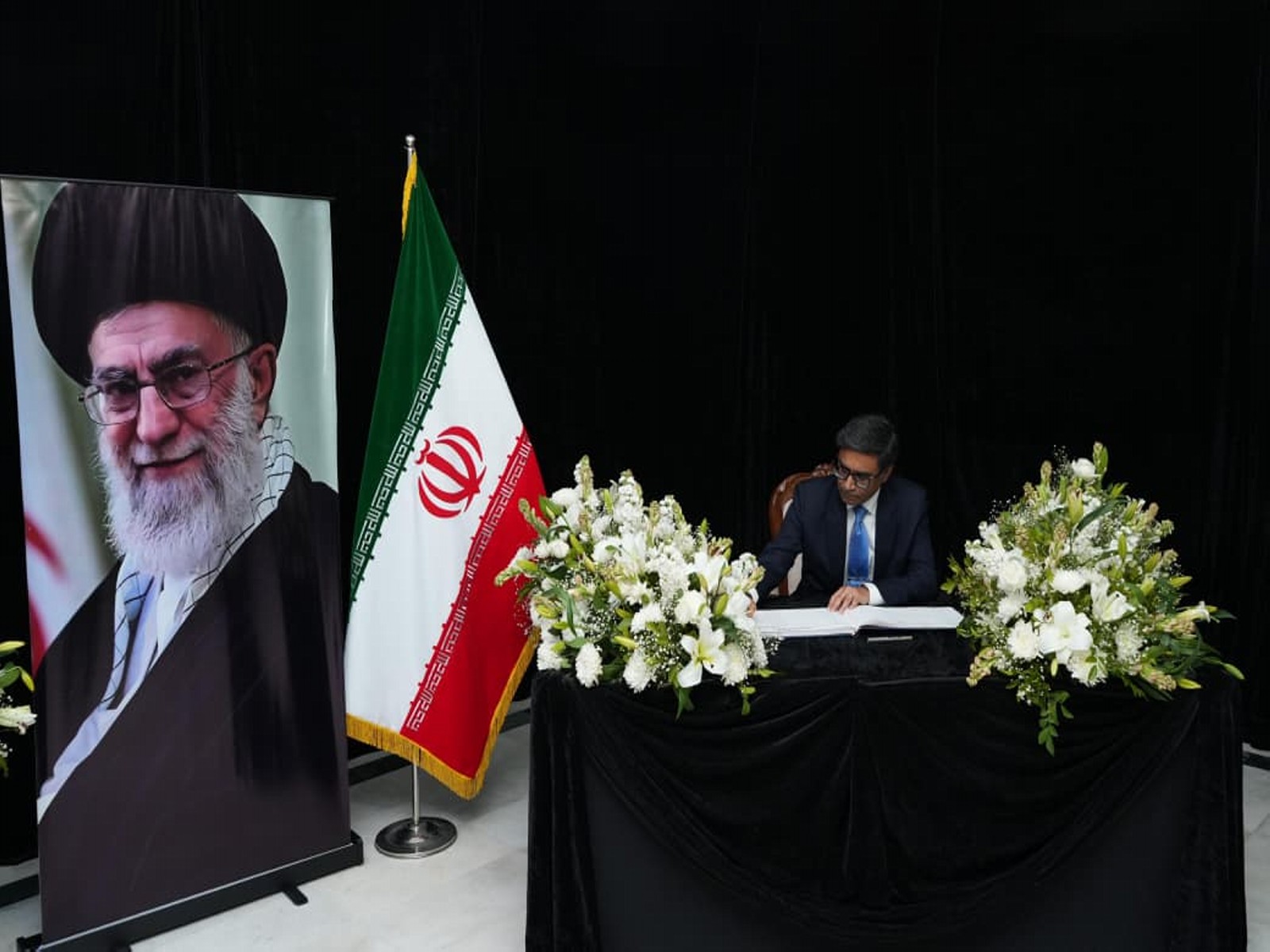 Foreign Secy Misri signs condolence book at Iran Embassy over Khamenei's death on behalf of Indian Govt (Photo/MEA)